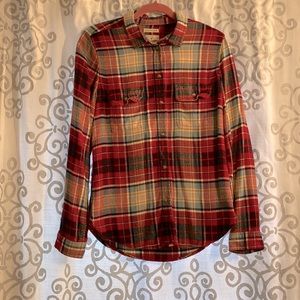 Plaid flannel button-down